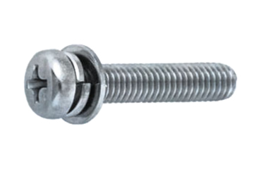 鉄(+) ナベ頭セムス小ねじ P＝4 (バネ座+JIS小形平座 組込)